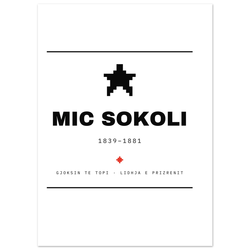 Mic Sokoli — poster tipografik, Muzeu Dixhital Shqiptar