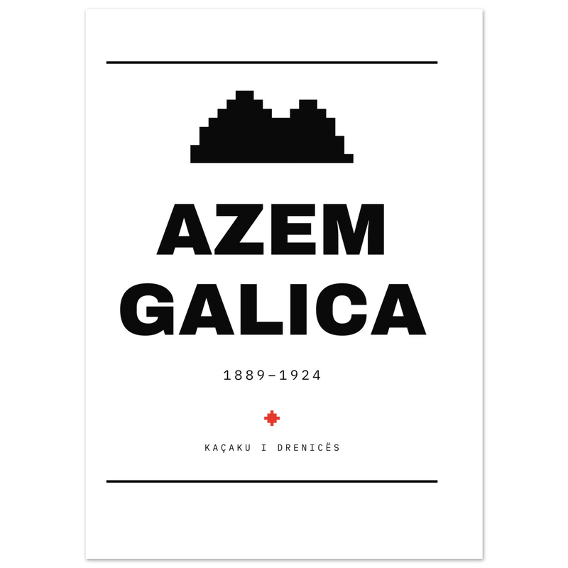 Azem Galica — poster tipografik, Muzeu Dixhital Shqiptar