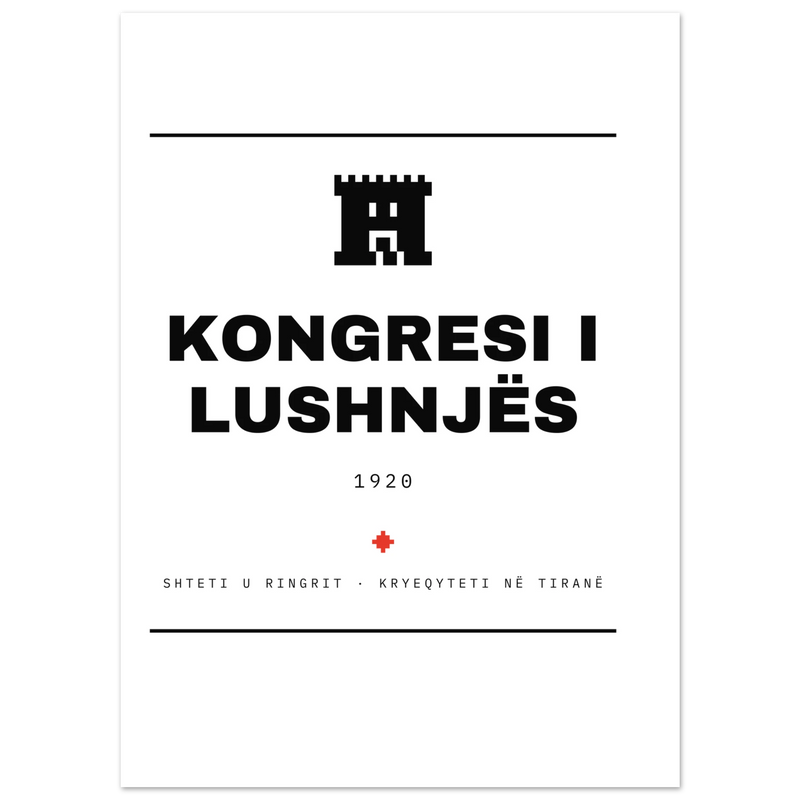 Kongresi i Lushnjës 1920 — poster tipografik, Muzeu Dixhital Shqiptar