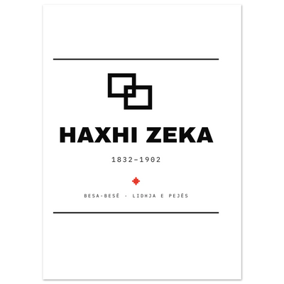 Haxhi Zeka — poster tipografik, Muzeu Dixhital Shqiptar