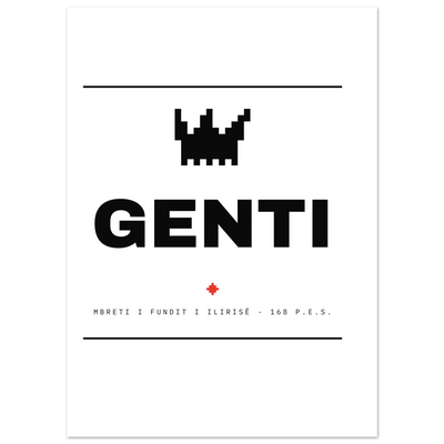 Mbreti Genti — poster tipografik, Muzeu Dixhital Shqiptar