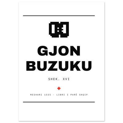 Gjon Buzuku — poster tipografik, Muzeu Dixhital Shqiptar