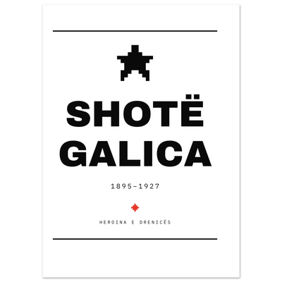 Shotë Galica — poster tipografik, Muzeu Dixhital Shqiptar