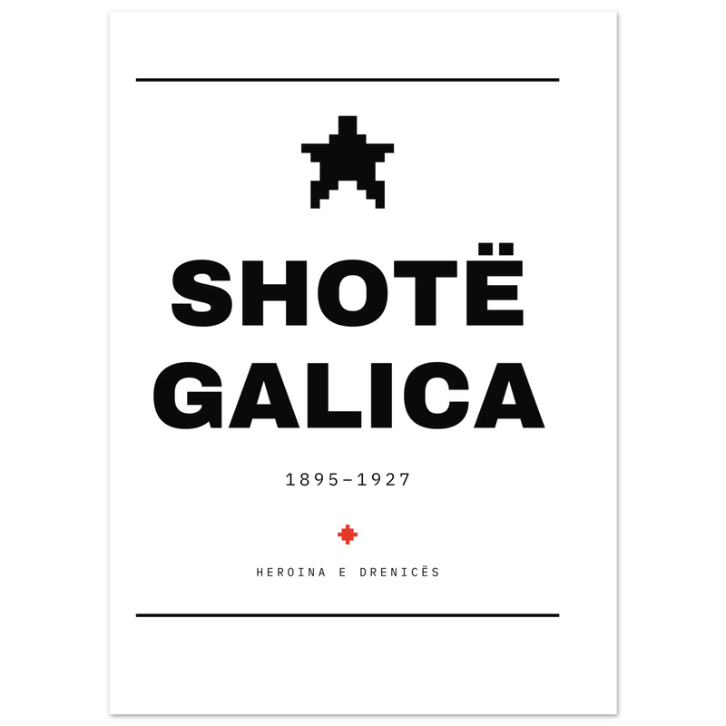 Shotë Galica — poster tipografik, Muzeu Dixhital Shqiptar