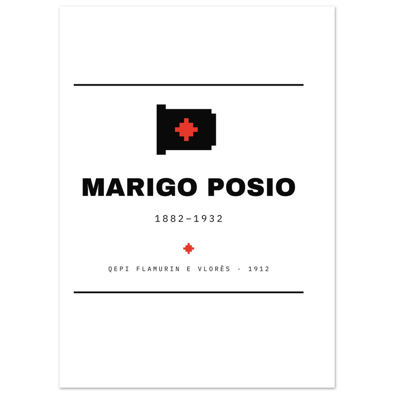 Marigo Posio — poster tipografik, Muzeu Dixhital Shqiptar
