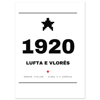 Lufta e Vlorës 1920 — poster tipografik, Muzeu Dixhital Shqiptar