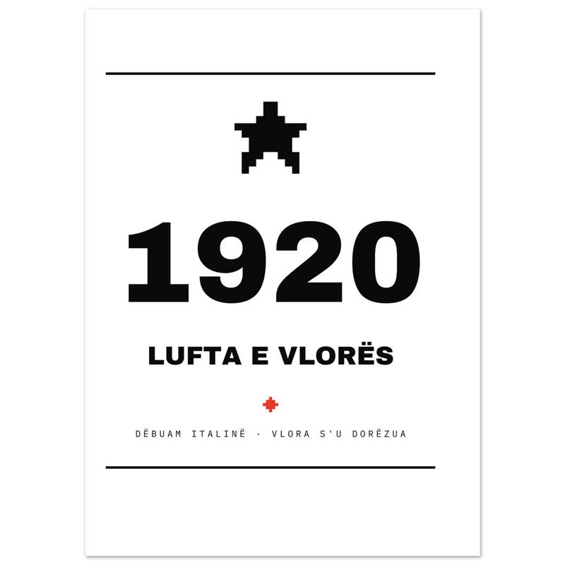 Lufta e Vlorës 1920 — poster tipografik, Muzeu Dixhital Shqiptar