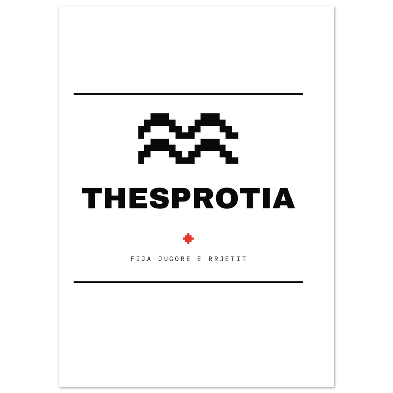 Thesprotia — poster tipografik, Muzeu Dixhital Shqiptar