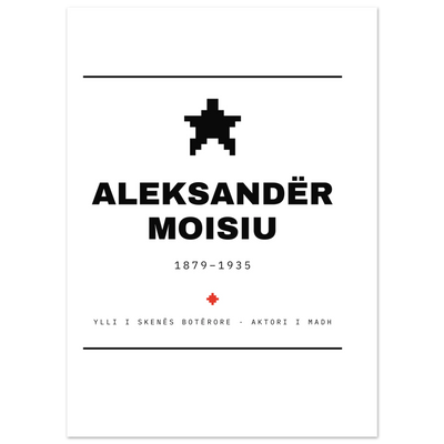 Aleksandër Moisiu — poster tipografik, Muzeu Dixhital Shqiptar