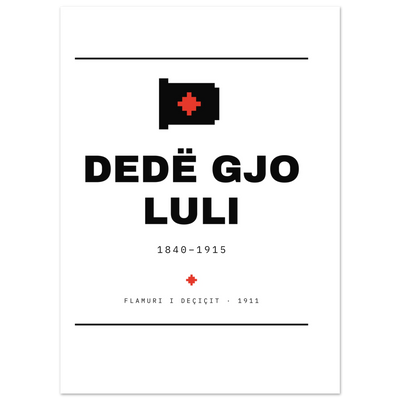 Dedë Gjo Luli — poster tipografik, Muzeu Dixhital Shqiptar