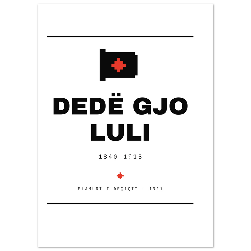 Dedë Gjo Luli — poster tipografik, Muzeu Dixhital Shqiptar