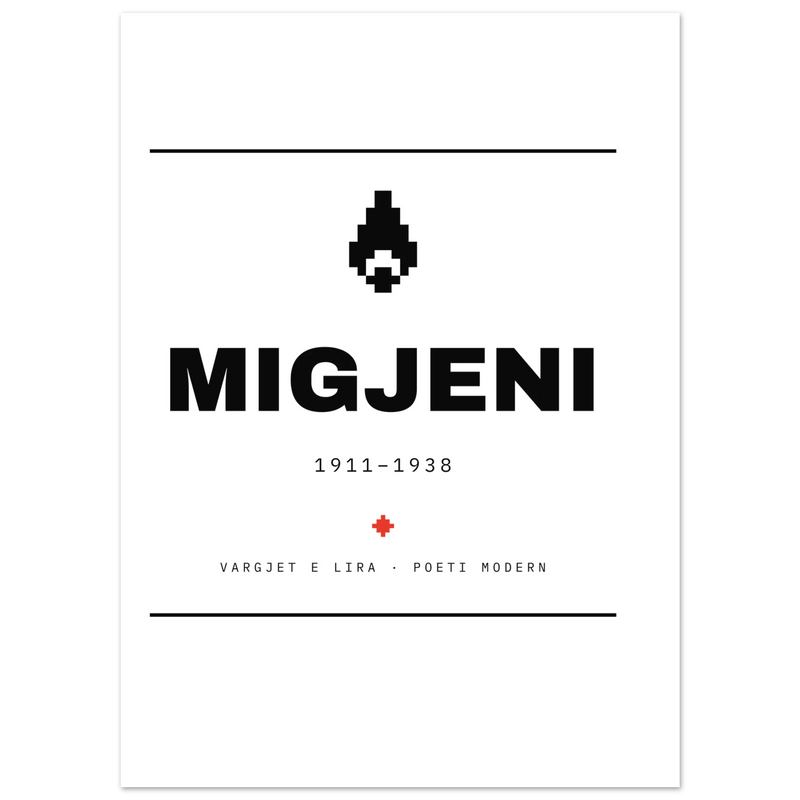 Migjeni — poster tipografik, Muzeu Dixhital Shqiptar