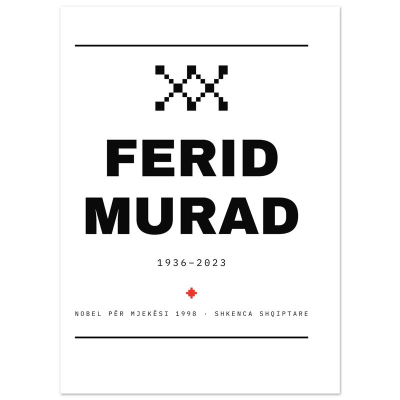 Ferid Murad — poster tipografik, Muzeu Dixhital Shqiptar