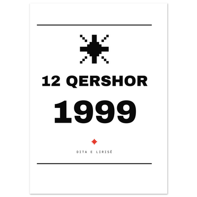 12 Qershor 1999 — poster tipografik, Muzeu Dixhital Shqiptar