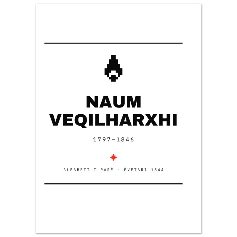 Naum Veqilharxhi — poster tipografik, Muzeu Dixhital Shqiptar