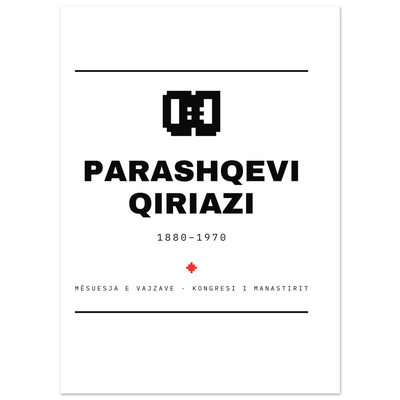 Parashqevi Qiriazi — poster tipografik, Muzeu Dixhital Shqiptar