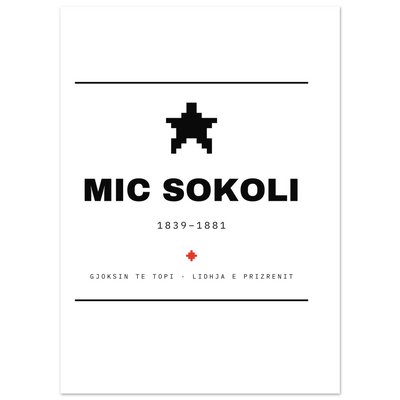 Mic Sokoli — poster tipografik, Muzeu Dixhital Shqiptar