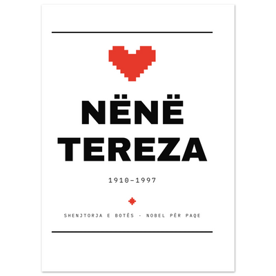 Nënë Tereza — poster tipografik, Muzeu Dixhital Shqiptar