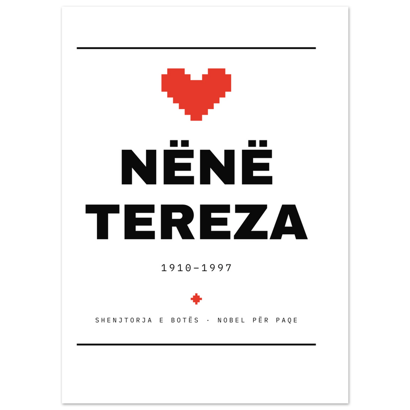 Nënë Tereza — poster tipografik, Muzeu Dixhital Shqiptar