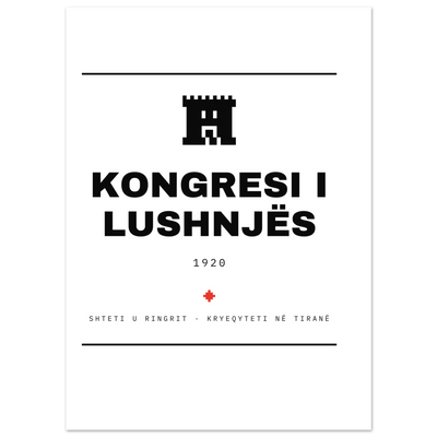 Kongresi i Lushnjës 1920 — poster tipografik, Muzeu Dixhital Shqiptar