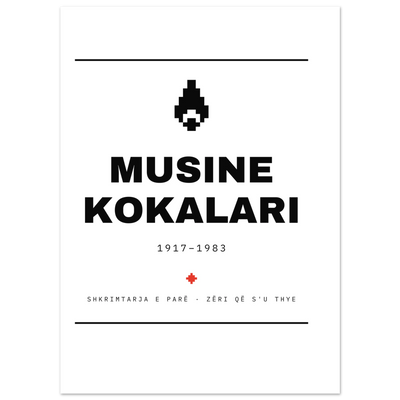 Musine Kokalari — poster tipografik, Muzeu Dixhital Shqiptar