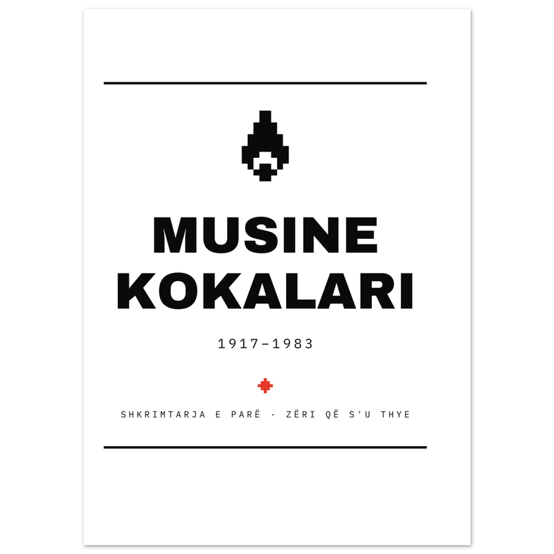 Musine Kokalari — poster tipografik, Muzeu Dixhital Shqiptar