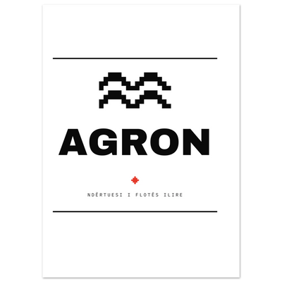Mbreti Agron — poster tipografik, Muzeu Dixhital Shqiptar