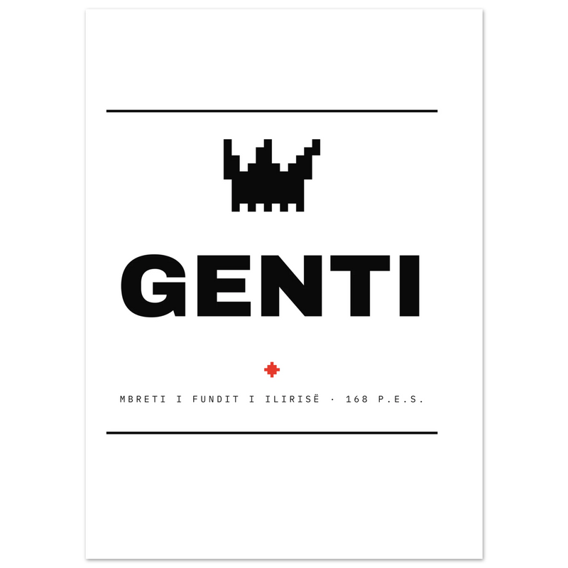 Mbreti Genti — poster tipografik, Muzeu Dixhital Shqiptar