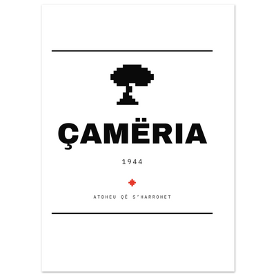 Çamëria 1944 — poster tipografik, Muzeu Dixhital Shqiptar
