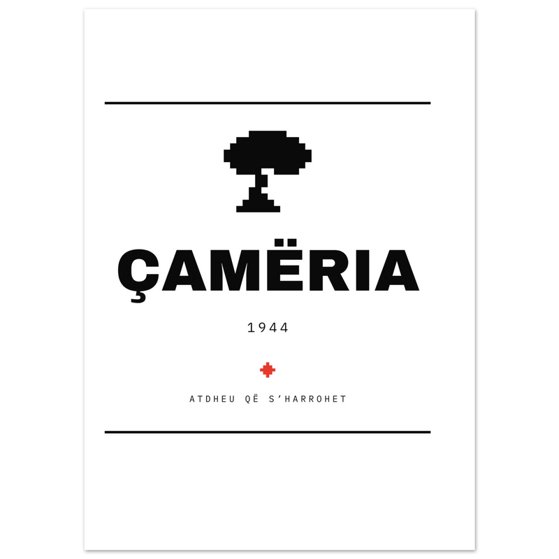 Çamëria 1944 — poster tipografik, Muzeu Dixhital Shqiptar