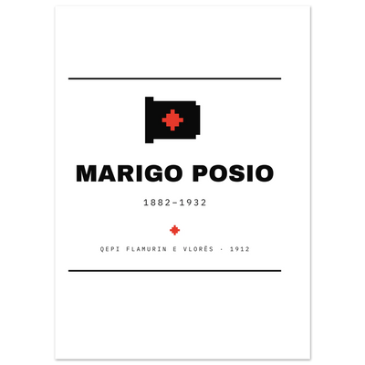 Marigo Posio — poster tipografik, Muzeu Dixhital Shqiptar