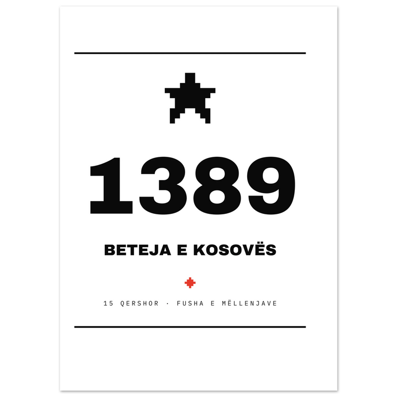 Beteja e Kosovës 1389 — poster tipografik, Muzeu Dixhital Shqiptar