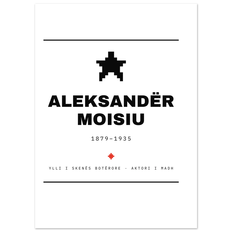 Aleksandër Moisiu — poster tipografik, Muzeu Dixhital Shqiptar