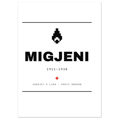 Migjeni — poster tipografik, Muzeu Dixhital Shqiptar