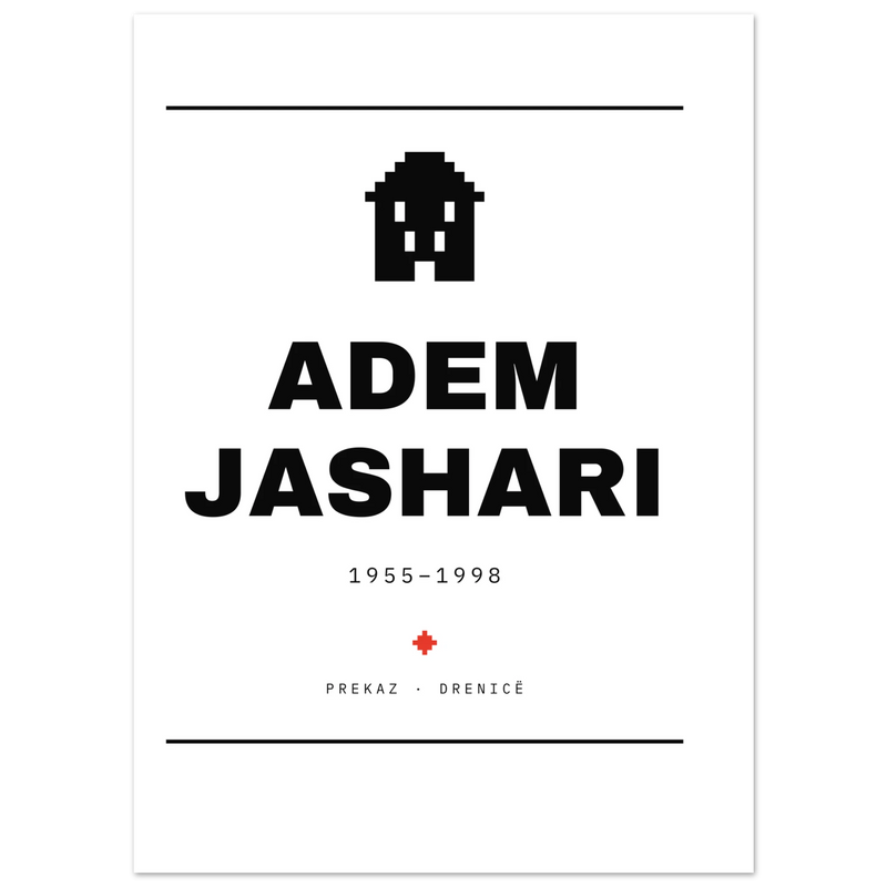 Adem Jashari — poster tipografik, Muzeu Dixhital Shqiptar