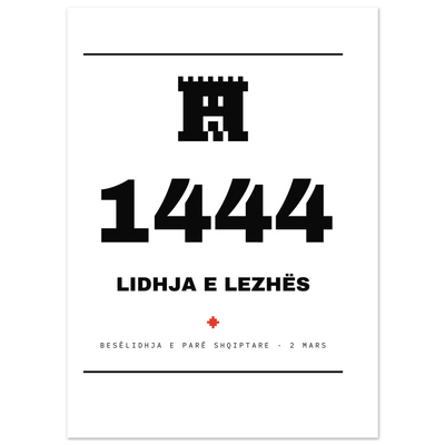 Lidhja e Lezhës 1444 — poster tipografik, Muzeu Dixhital Shqiptar