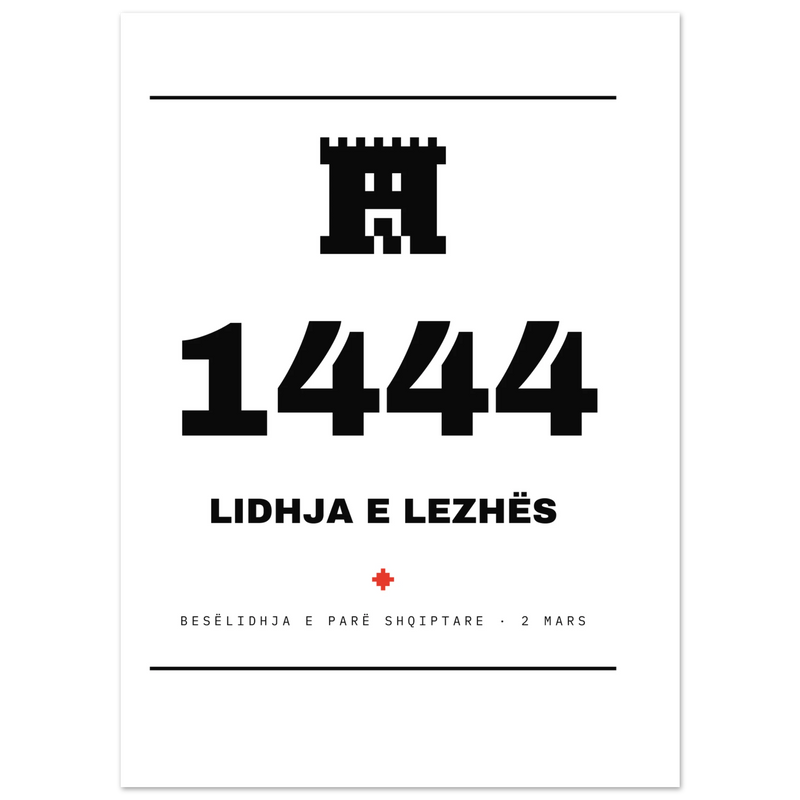 Lidhja e Lezhës 1444 — poster tipografik, Muzeu Dixhital Shqiptar