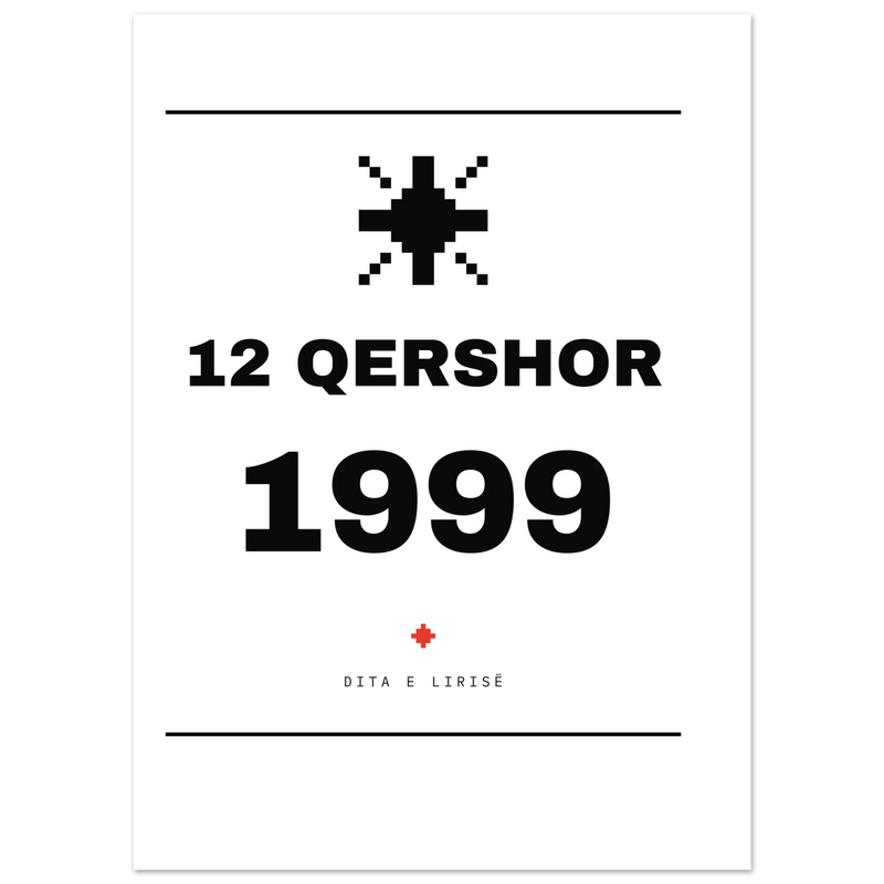 12 Qershor 1999 — poster tipografik, Muzeu Dixhital Shqiptar