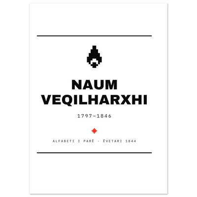 Naum Veqilharxhi — poster tipografik, Muzeu Dixhital Shqiptar