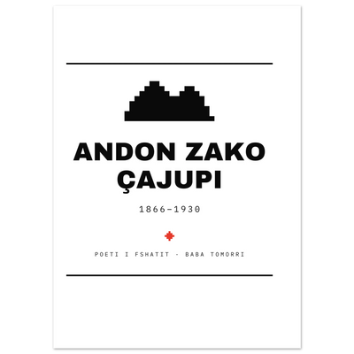 Andon Zako Çajupi — poster tipografik, Muzeu Dixhital Shqiptar