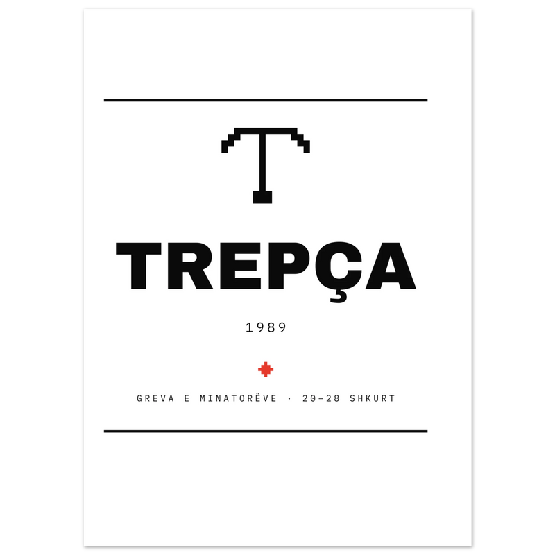Greva e Trepçës 1989 — poster tipografik, Muzeu Dixhital Shqiptar